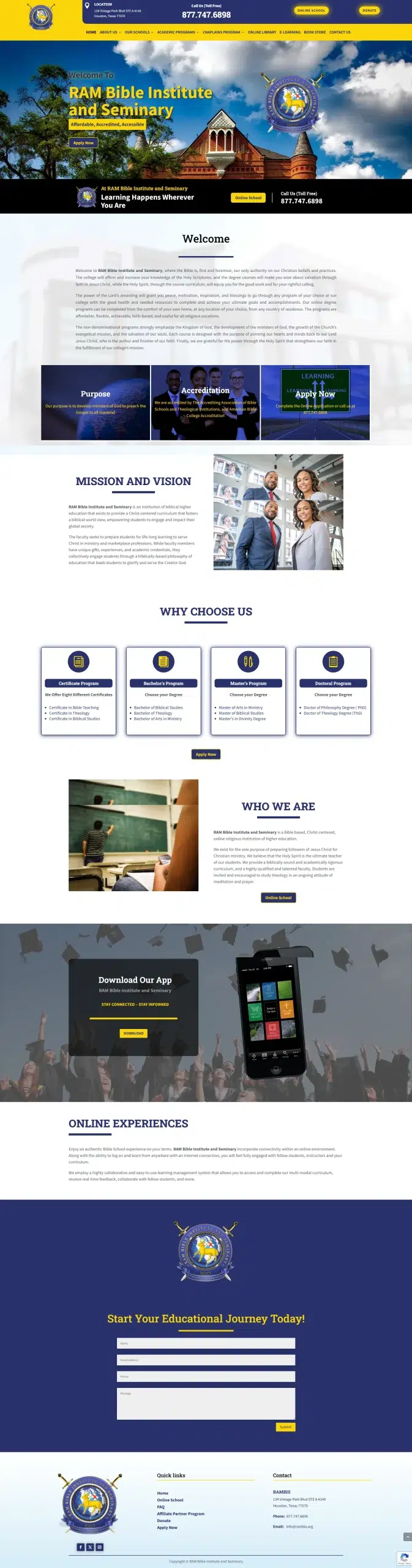 Our Bible School Website Portfolio 6 RAM Bible Institute and Seminary