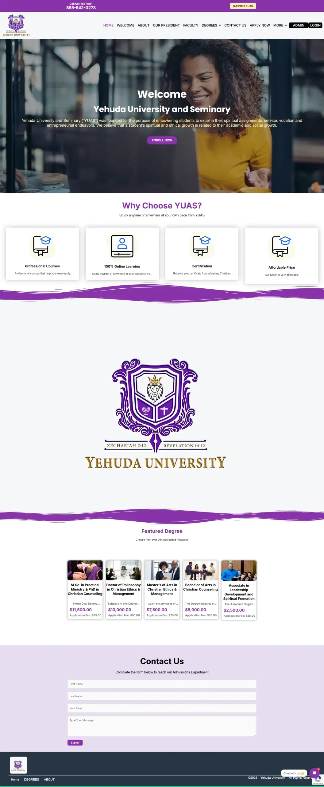 Our Bible School Website Portfolio 10 Yehuda University and Seminary